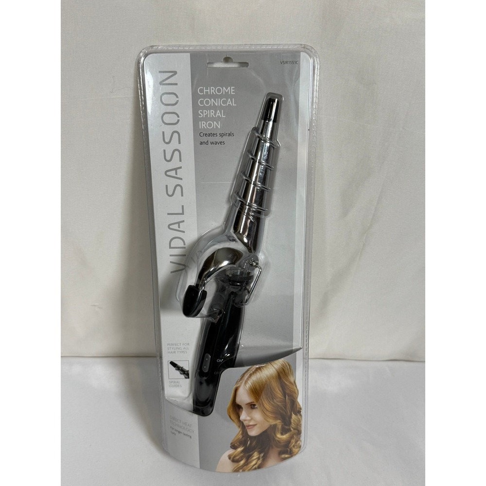Vidal Sasson Chrome Conical Spiral Curling Iron • Sealed • Hair Styling Tool